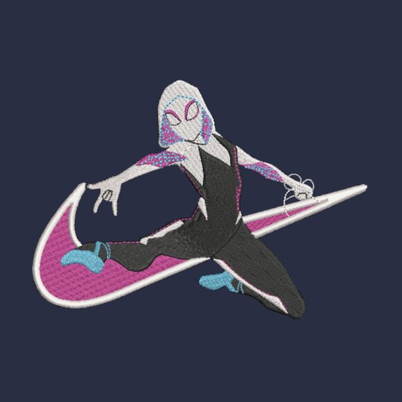 Nike Ghost Spider Woman Embroidered Adult Unisex Crewneck Sweatshirt Gwen Stacy - Picture 3 of 10